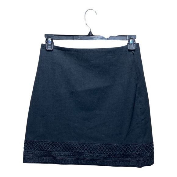 Loft Black Mini Skirt With Lace Trim - Picture 2 of 4